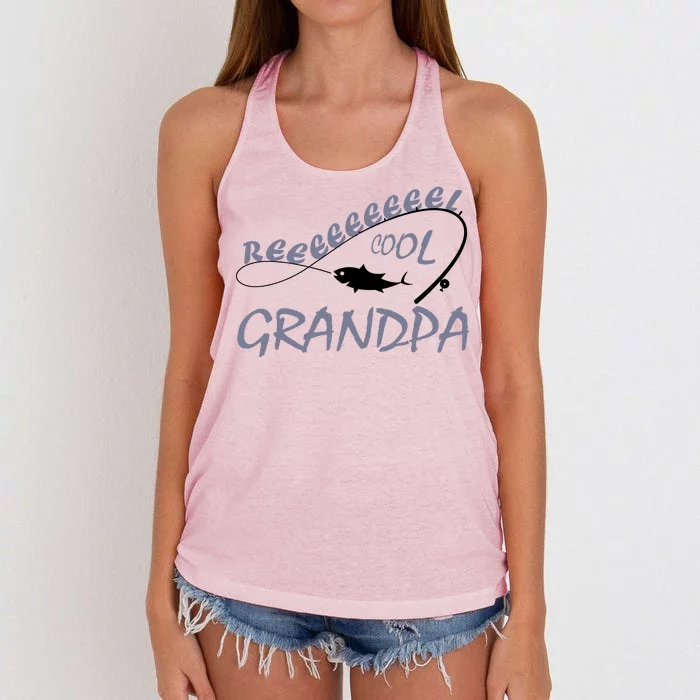 Real Cool Fishing Grandpa Women's Knotted Racerback Tank