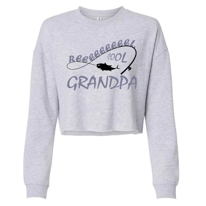 Real Cool Fishing Grandpa Cropped Pullover Crew