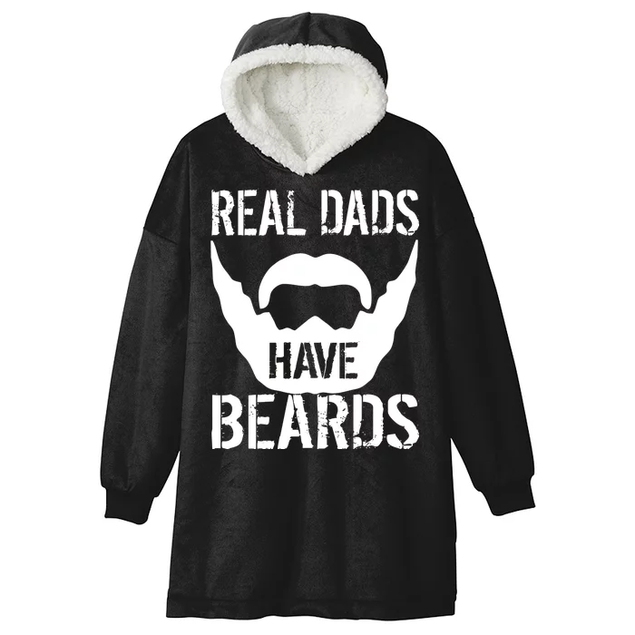 Real Dads Have Beards Hooded Wearable Blanket