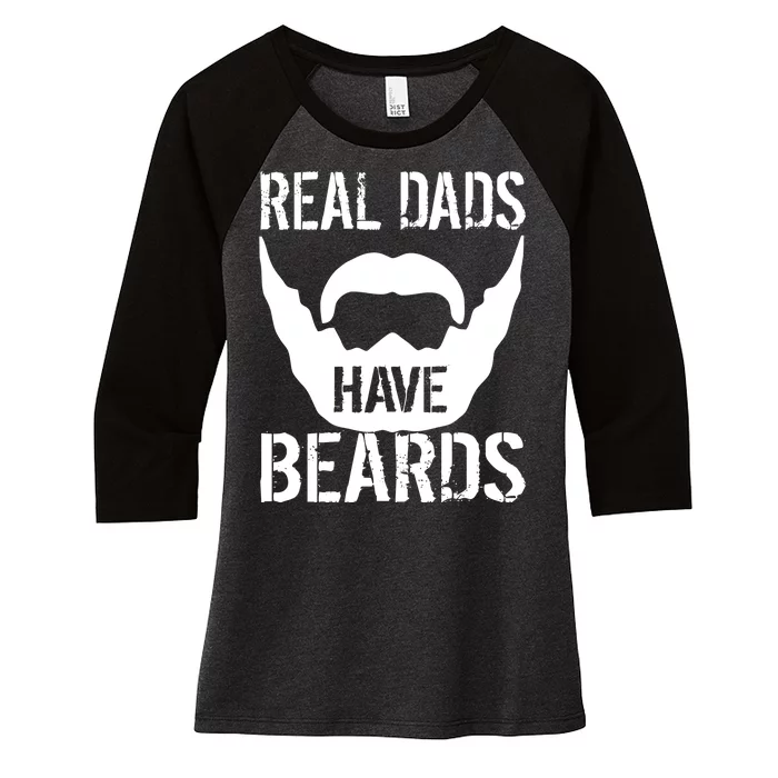 Real Dads Have Beards Women's Tri-Blend 3/4-Sleeve Raglan Shirt