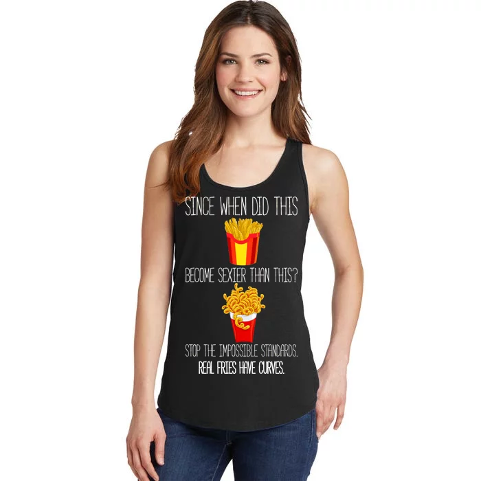 Real Fries Have Curves Funny Curly Fries Ladies Essential Tank