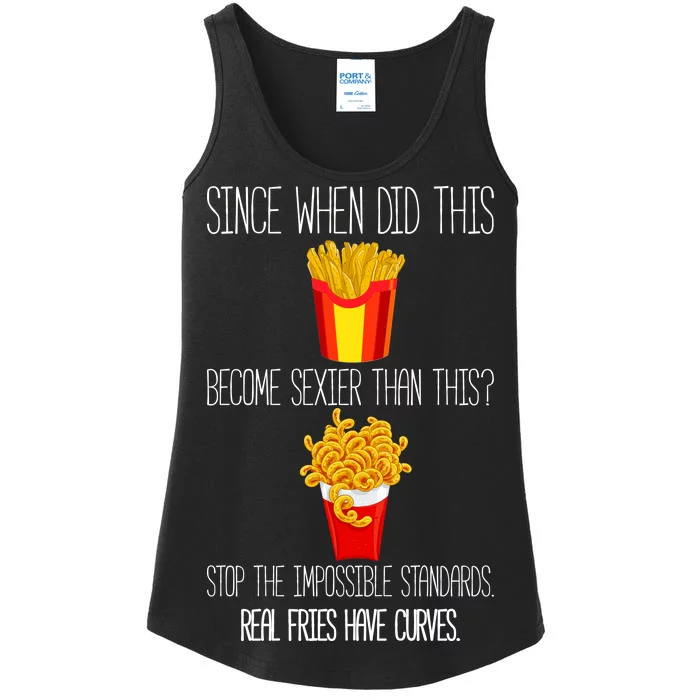 Real Fries Have Curves Funny Curly Fries Ladies Essential Tank