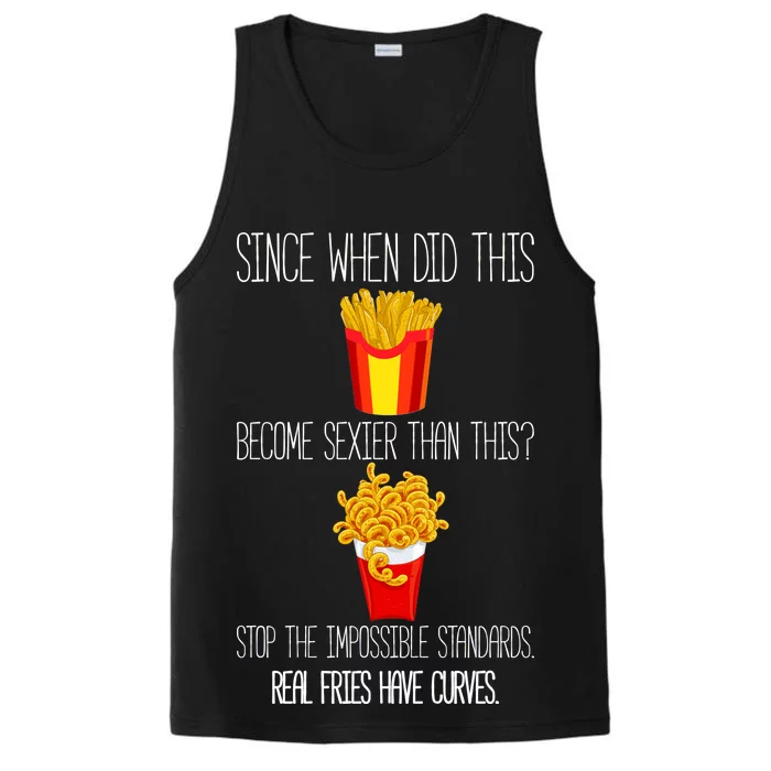 Real Fries Have Curves Funny Curly Fries Performance Tank