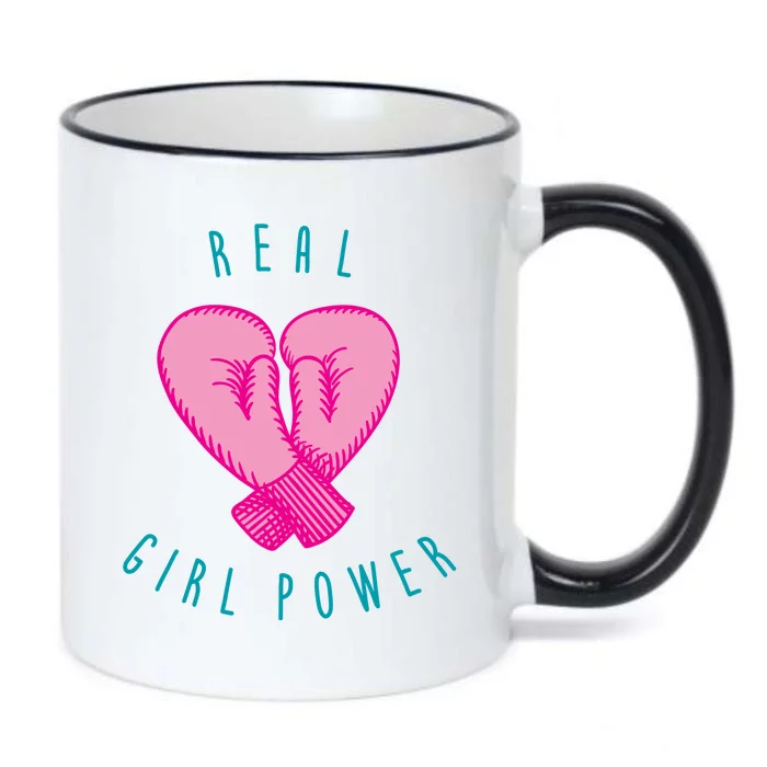 Real Girl Power Boxing Black Color Changing Mug