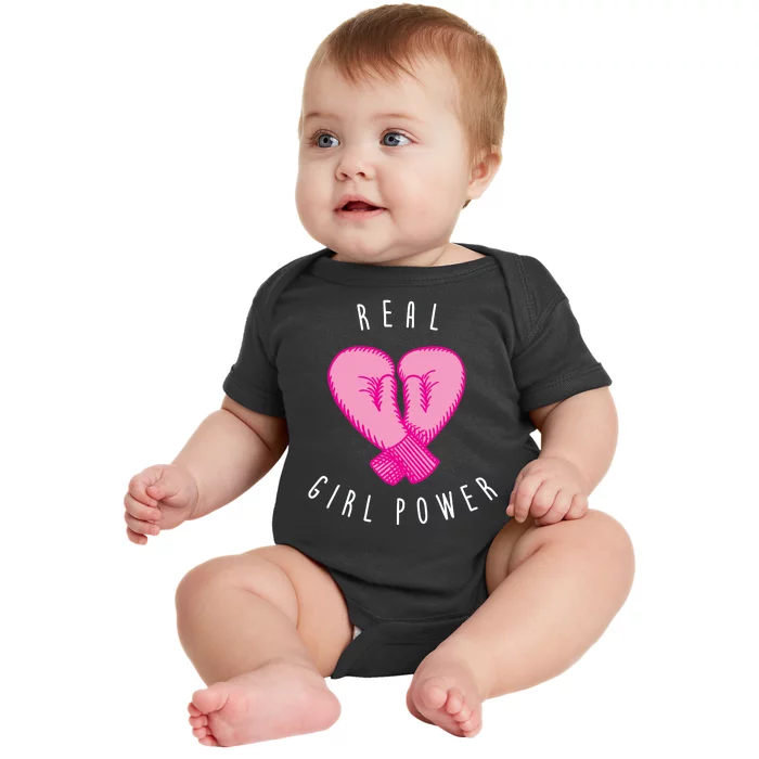 Real Girl Power Boxing Baby Bodysuit