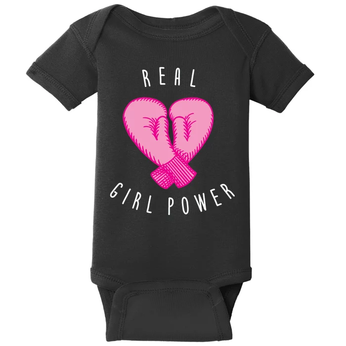 Real Girl Power Boxing Baby Bodysuit