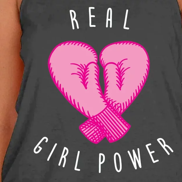 Real Girl Power Boxing Women's Knotted Racerback Tank