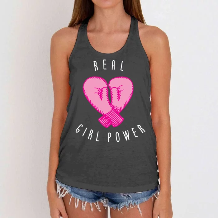 Real Girl Power Boxing Women's Knotted Racerback Tank