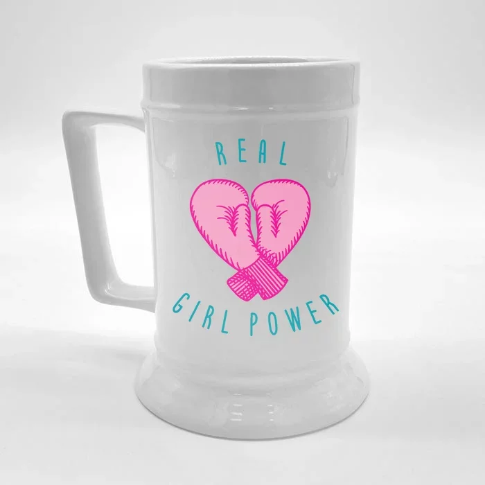 Real Girl Power Boxing Front & Back Beer Stein