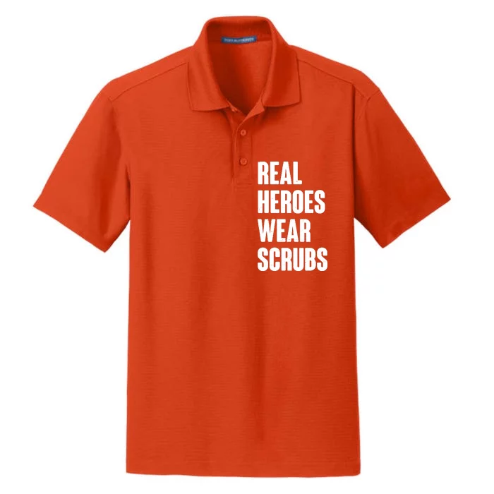 Real Heroes Wear Scrubs Support Dry Zone Grid Performance Polo