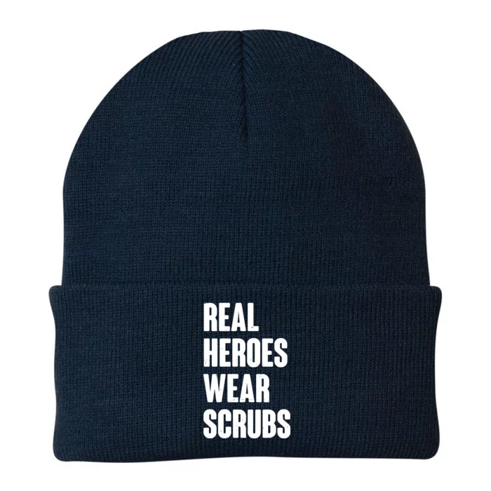 Real Heroes Wear Scrubs Support Knit Cap Winter Beanie