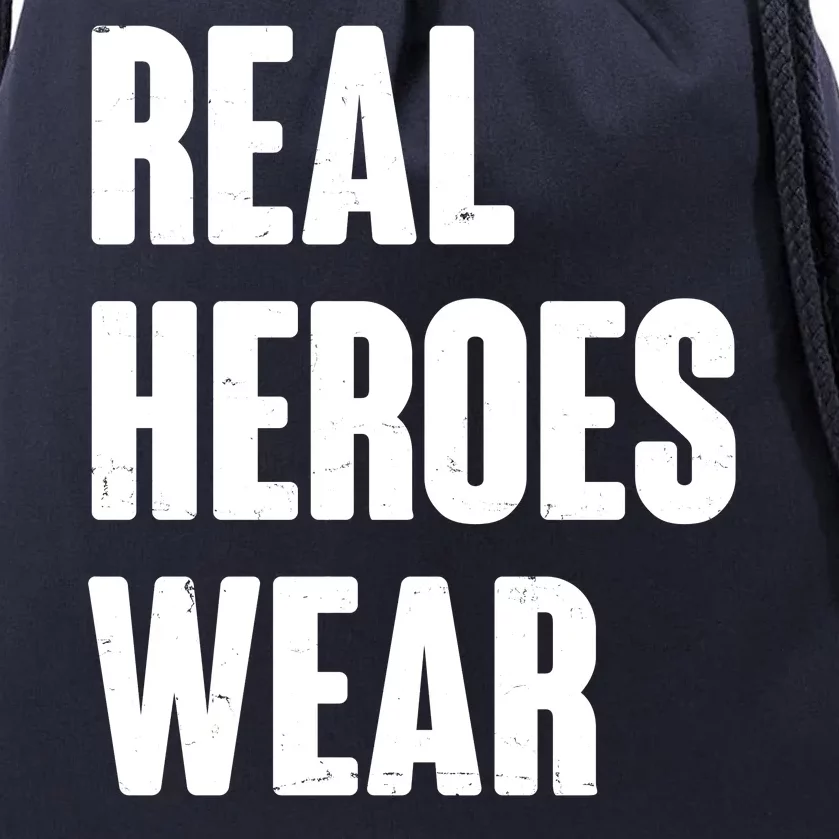 Real Heroes Wear Scrubs Support Drawstring Bag