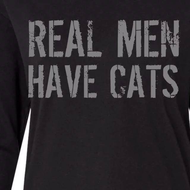 Real Men Have Cats Funny Womens Cotton Relaxed Long Sleeve T-Shirt