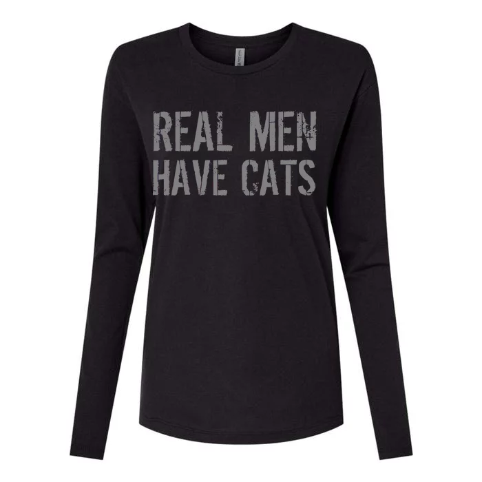 Real Men Have Cats Funny Womens Cotton Relaxed Long Sleeve T-Shirt