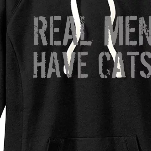 Real Men Have Cats Funny Women's Fleece Hoodie