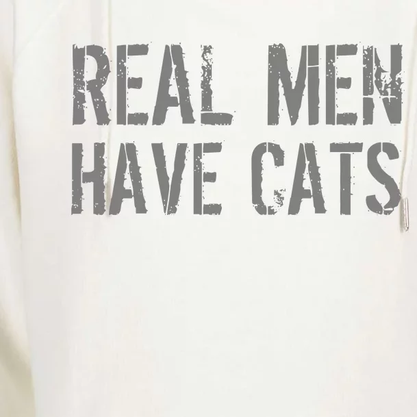 Real Men Have Cats Funny Womens Funnel Neck Pullover Hood