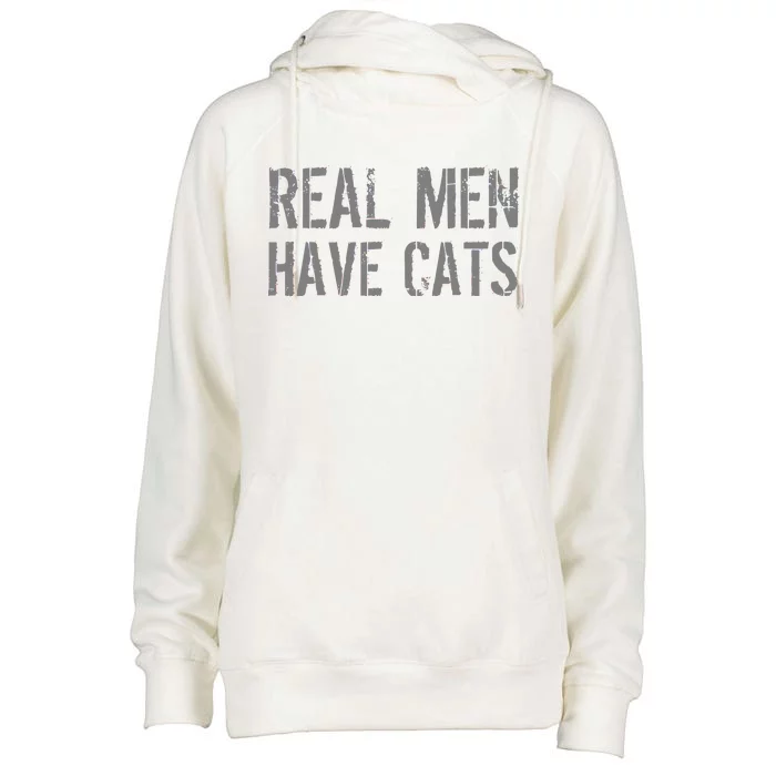 Real Men Have Cats Funny Womens Funnel Neck Pullover Hood