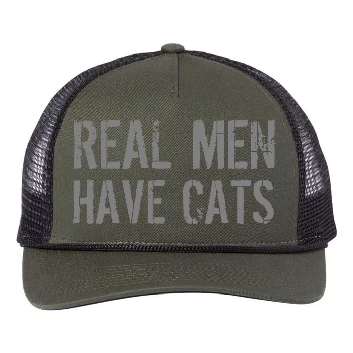 Real Men Have Cats Funny Retro Rope Trucker Hat Cap