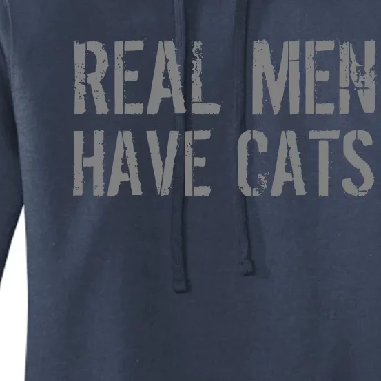 Real Men Have Cats Funny Women's Pullover Hoodie