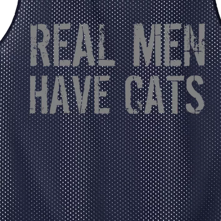 Real Men Have Cats Funny Mesh Reversible Basketball Jersey Tank