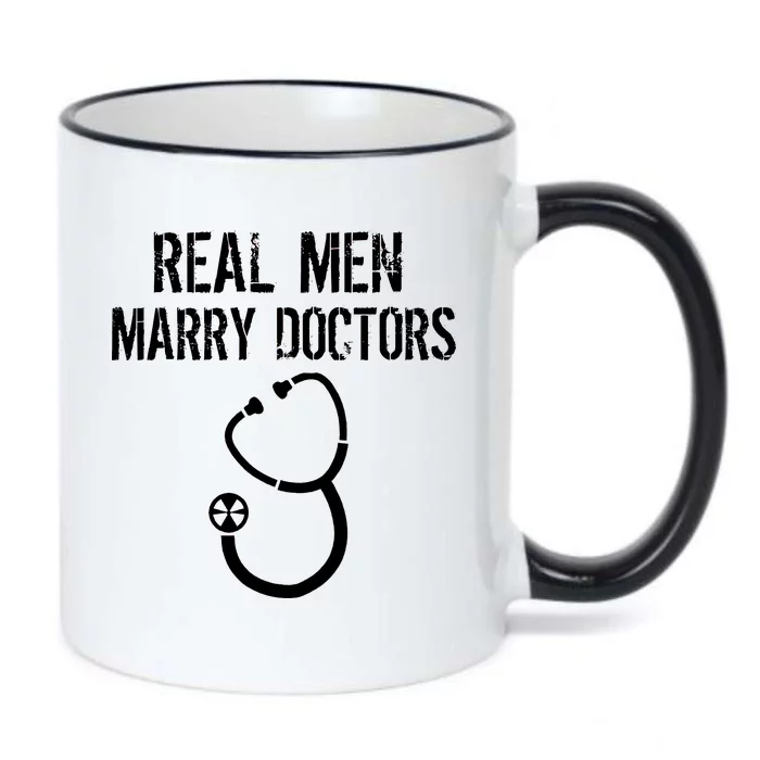 Real Men Marry Doctors Funny Black Color Changing Mug