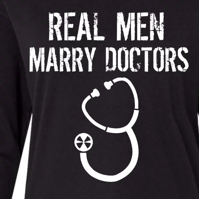 Real Men Marry Doctors Funny Womens Cotton Relaxed Long Sleeve T-Shirt