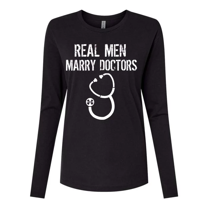 Real Men Marry Doctors Funny Womens Cotton Relaxed Long Sleeve T-Shirt