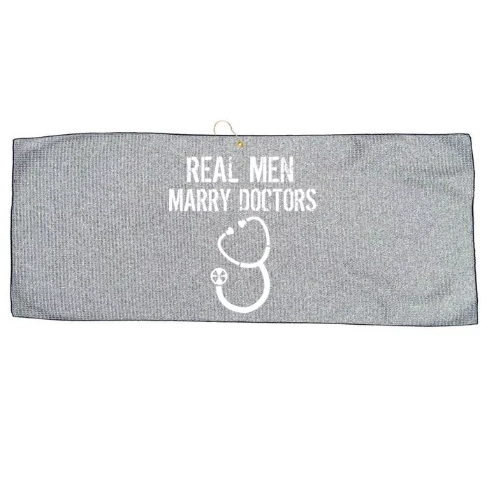 Real Men Marry Doctors Funny Large Microfiber Waffle Golf Towel