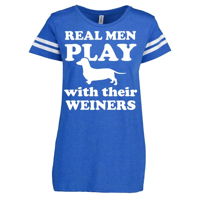 Real Men Play With Their Wieners Enza Ladies Jersey Football T-Shirt