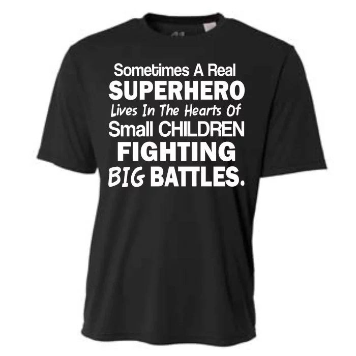 Real Superhero Hearts of Children Fighting Big Battles Cooling Performance Crew T-Shirt