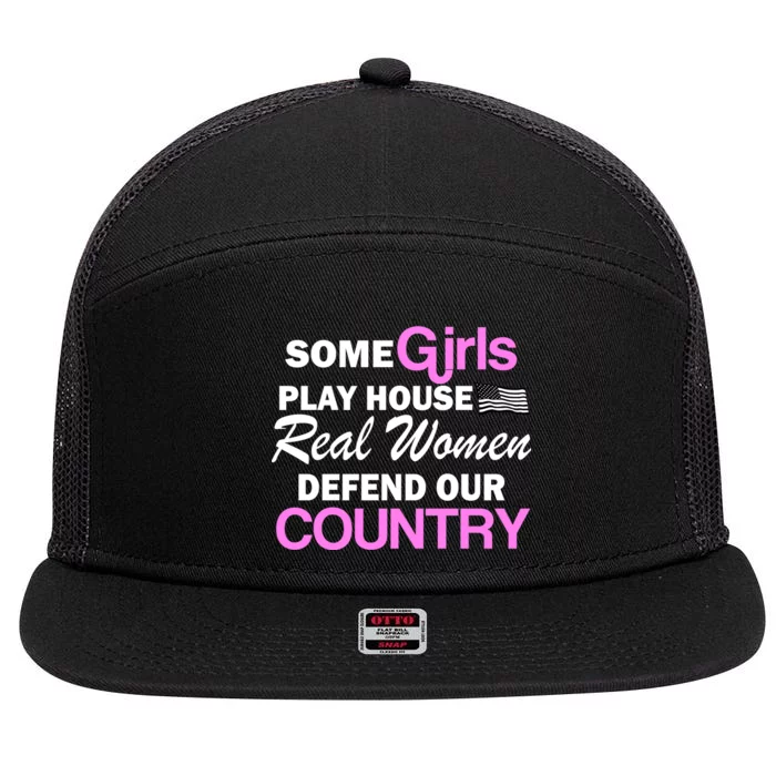 Real Women Defend Our Country 7 Panel Mesh Trucker Snapback Hat