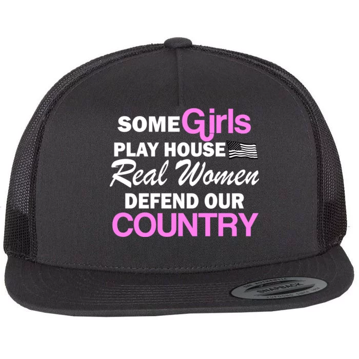 Real Women Defend Our Country Flat Bill Trucker Hat