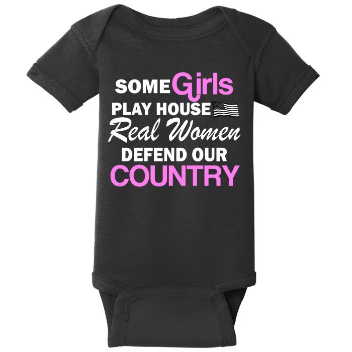 Real Women Defend Our Country Baby Bodysuit