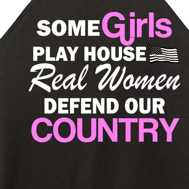 Real Women Defend Our Country Women’s Perfect Tri Rocker Tank