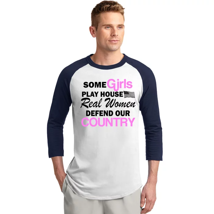 Real Women Defend Our Country Baseball Sleeve Shirt