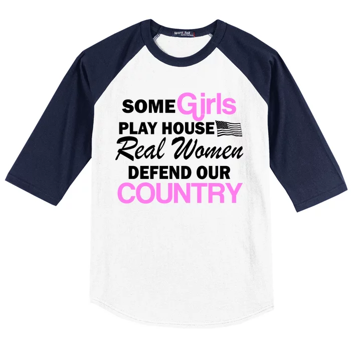 Real Women Defend Our Country Baseball Sleeve Shirt