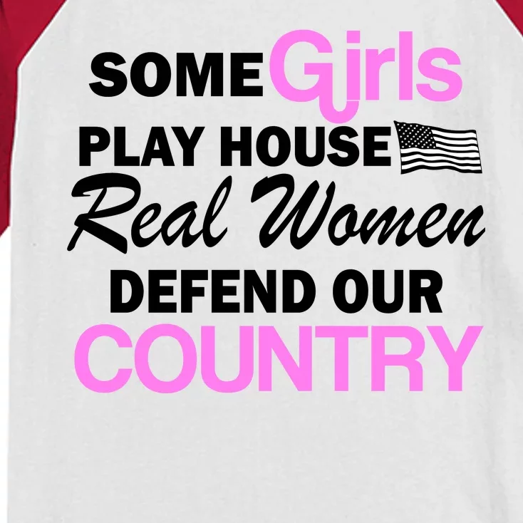 Real Women Defend Our Country Kids Colorblock Raglan Jersey