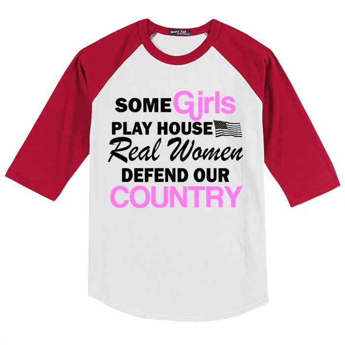 Real Women Defend Our Country Kids Colorblock Raglan Jersey