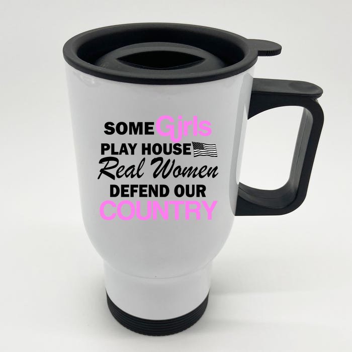 Real Women Defend Our Country Front & Back Stainless Steel Travel Mug