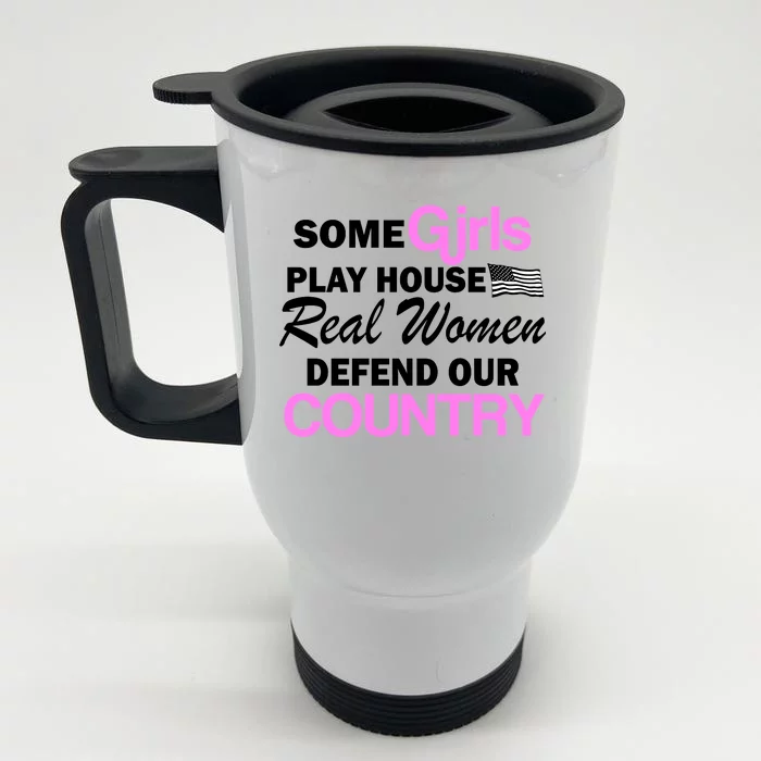 Real Women Defend Our Country Front & Back Stainless Steel Travel Mug