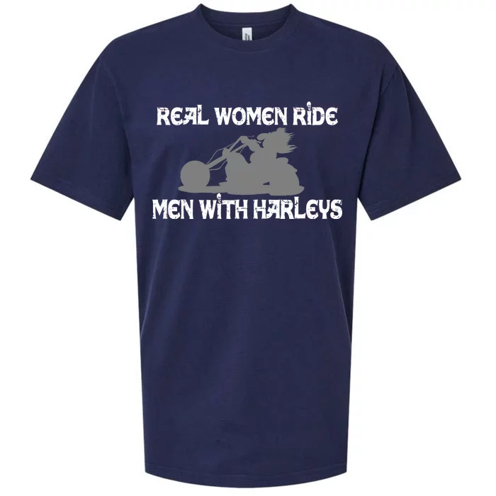 Real Women Ride Men With Harleys Sueded Cloud Jersey T-Shirt