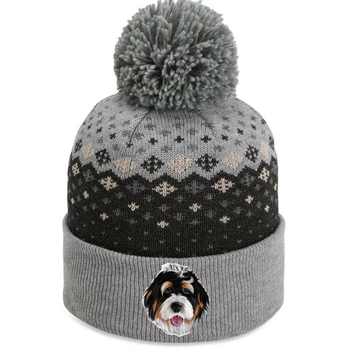 Realistic Dog Face The Baniff Cuffed Pom Beanie