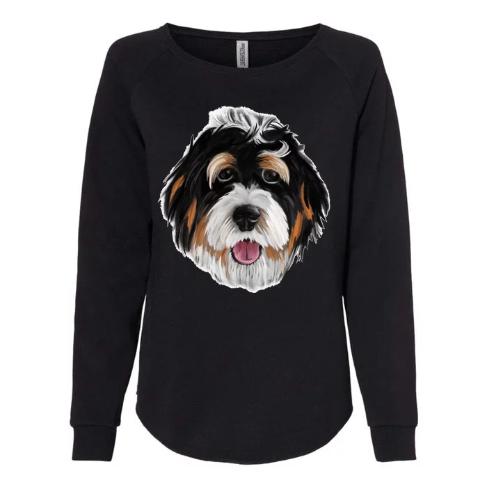 Realistic Dog Face Womens California Wash Sweatshirt