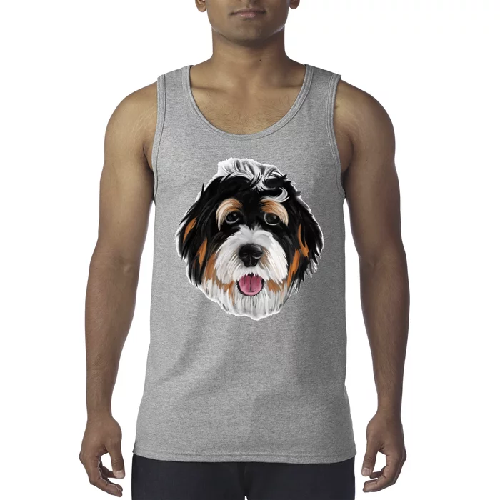 Realistic Dog Face Tank Top