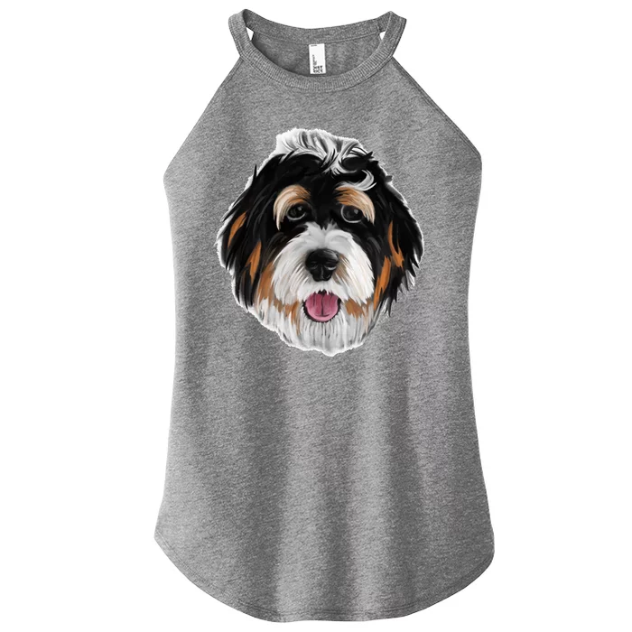 Realistic Dog Face Women’s Perfect Tri Rocker Tank