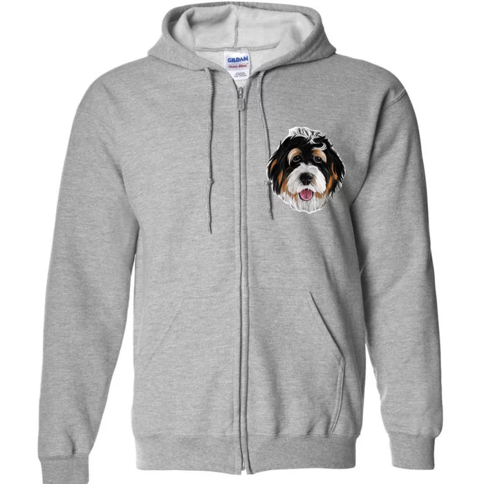 Realistic Dog Face Full Zip Hoodie