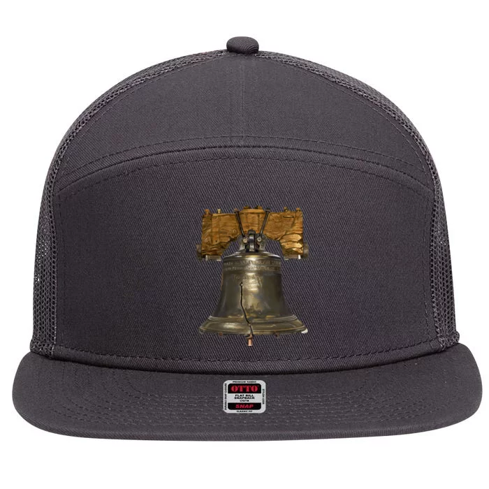 Realistic Liberty Bell 7 Panel Mesh Trucker Snapback Hat