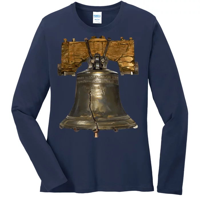 Realistic Liberty Bell Ladies Long Sleeve Shirt