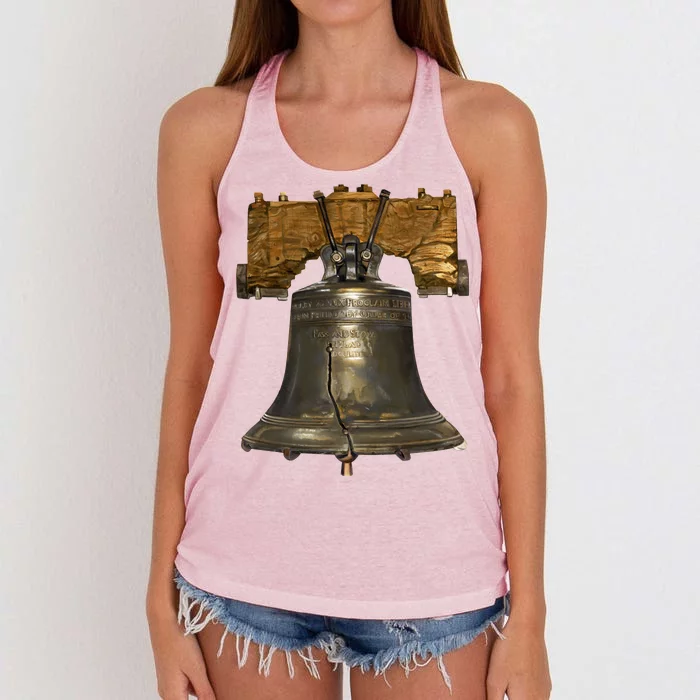 Realistic Liberty Bell Women's Knotted Racerback Tank