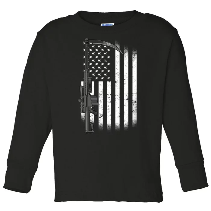 Reapers Gun Flag Toddler Long Sleeve Shirt